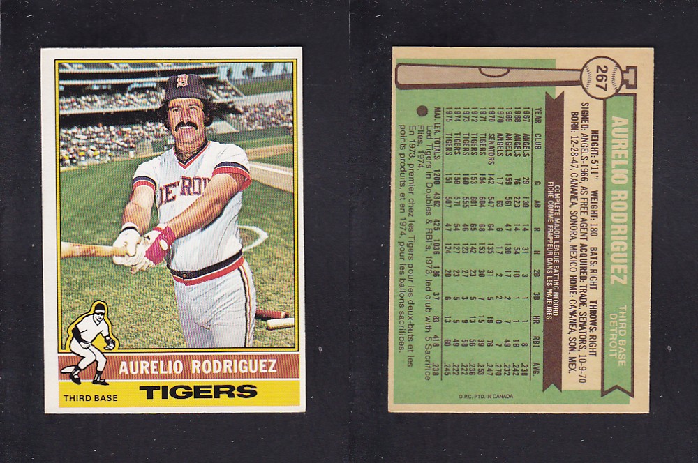1976 O-PEE-CHEE BASEBALL CARD #267 A. RODRIGUEZ photo 1976 O-PEE-CHEE BASEBALL CARD #267 A. RODRIGUEZ photo