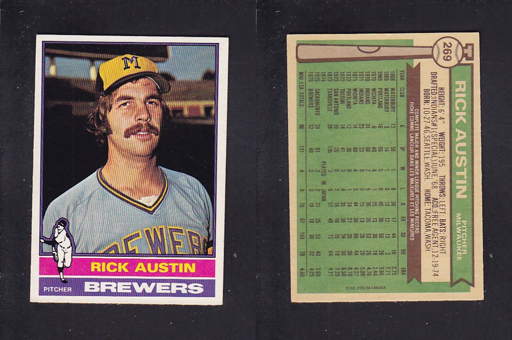 1976 O-PEE-CHEE BASEBALL CARD #269 R. AUSTIN photo 1976 O-PEE-CHEE BASEBALL CARD #269 R. AUSTIN photo