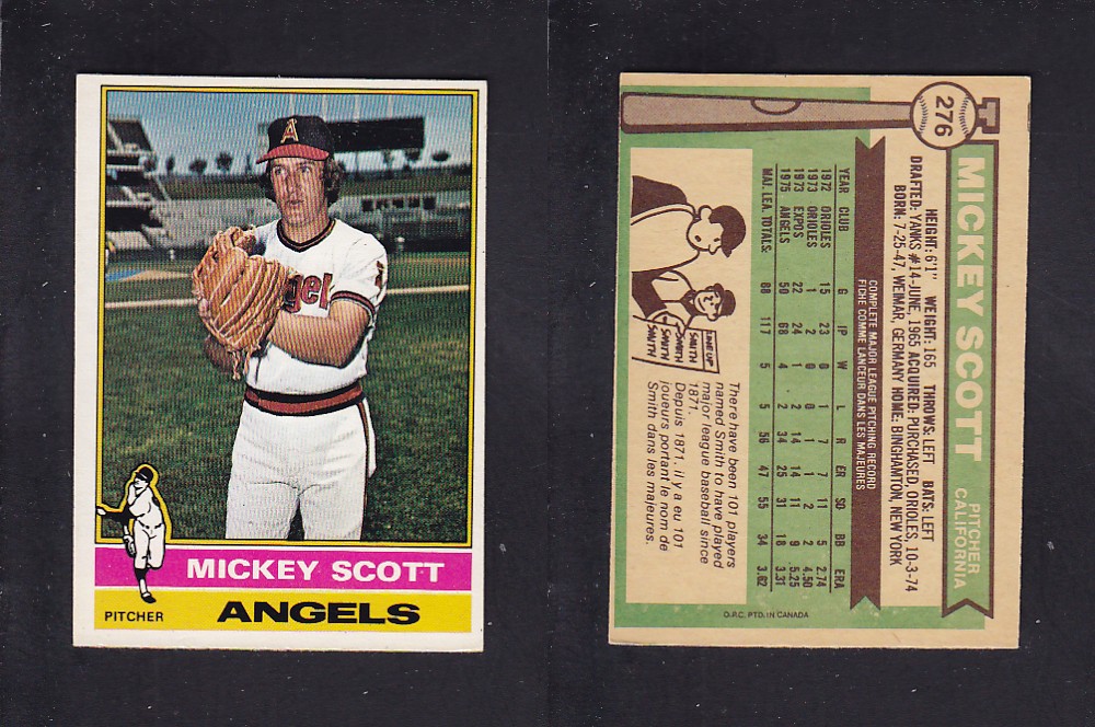 1976 O-PEE-CHEE BASEBALL CARD #276 M. SCOTT photo 1976 O-PEE-CHEE BASEBALL CARD #276 M. SCOTT photo