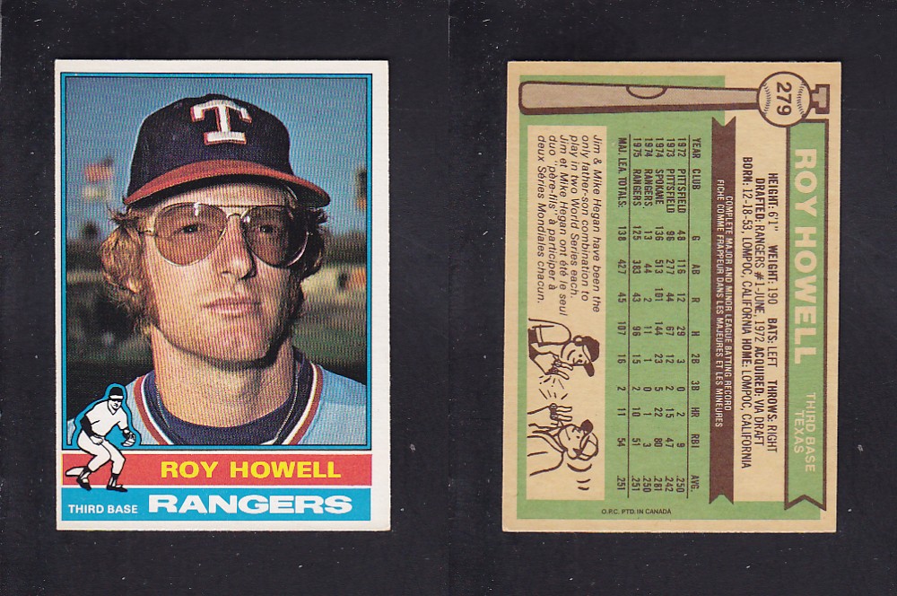 1976 O-PEE-CHEE BASEBALL CARD #279 R. HOWELL photo 1976 O-PEE-CHEE BASEBALL CARD #279 R. HOWELL photo
