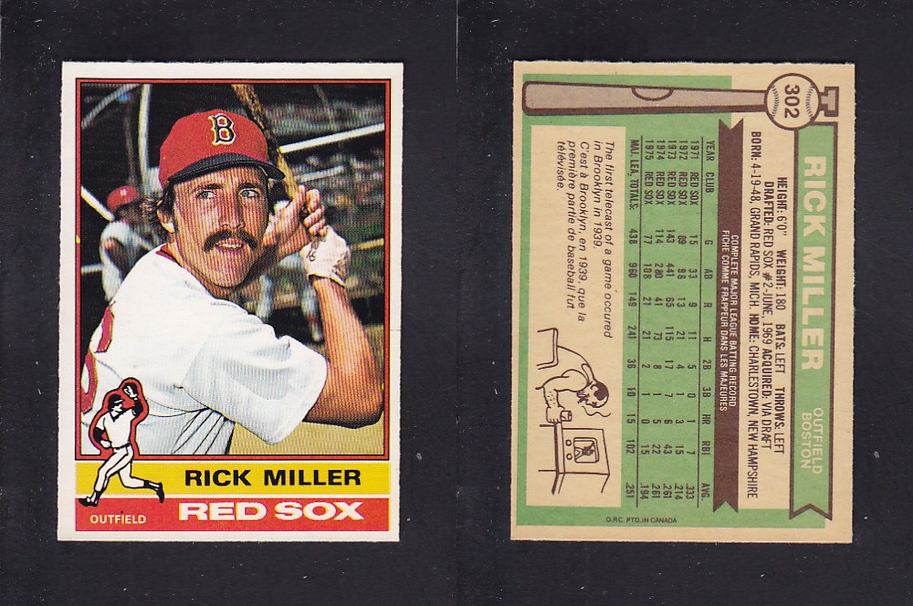 1976 O-PEE-CHEE BASEBALL CARD #302 R. MILLER photo 1976 O-PEE-CHEE BASEBALL CARD #302 R. MILLER photo