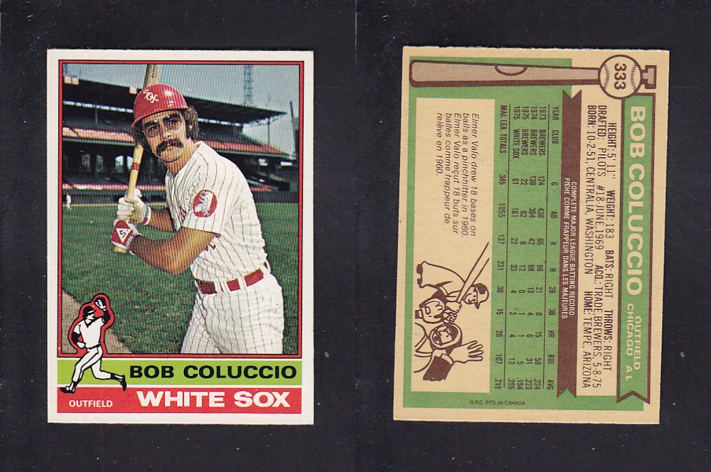 1976 O-PEE-CHEE BASEBALL CARD #333 B. COLUCCIO photo 1976 O-PEE-CHEE BASEBALL CARD #333 B. COLUCCIO photo