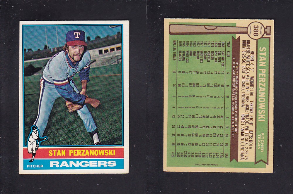 1976 O-PEE-CHEE BASEBALL CARD #388 S. PERZANOWSKI photo