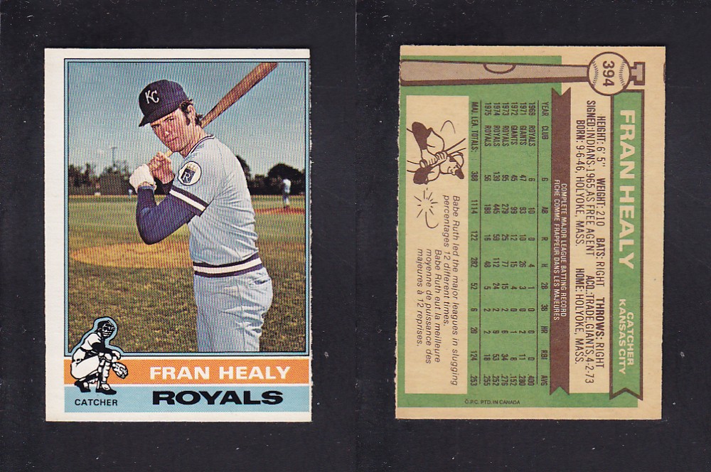 1976 O-PEE-CHEE BASEBALL CARD #394 F. HEALY photo 1976 O-PEE-CHEE BASEBALL CARD #394 F. HEALY photo