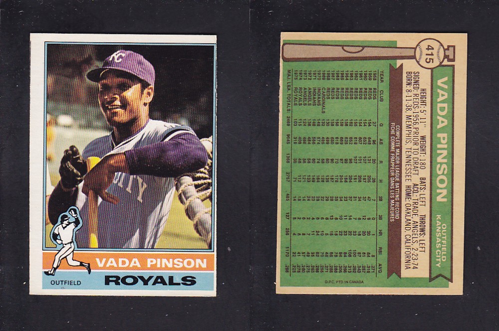 1976 O-PEE-CHEE BASEBALL CARD #415 V. PINSON photo
