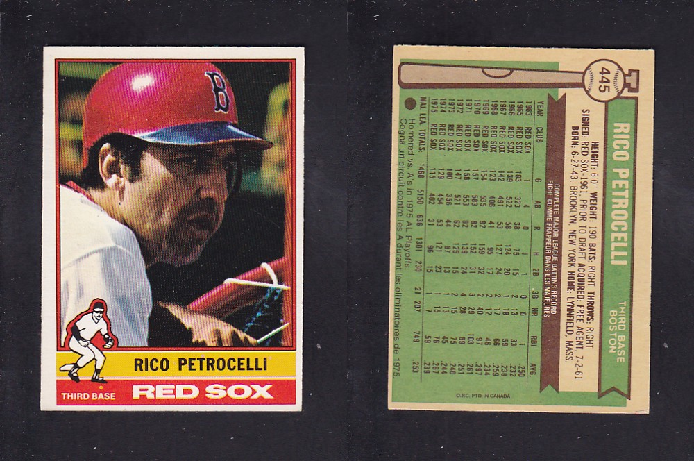 1976 O-PEE-CHEE BASEBALL CARD #445 R. PETROCELLI photo 1976 O-PEE-CHEE BASEBALL CARD #445 R. PETROCELLI photo
