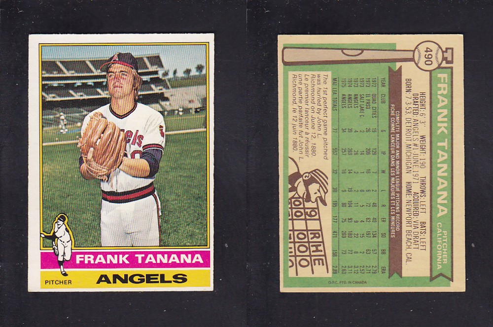 1976 O-PEE-CHEE BASEBALL CARD #490 F. TANANA photo