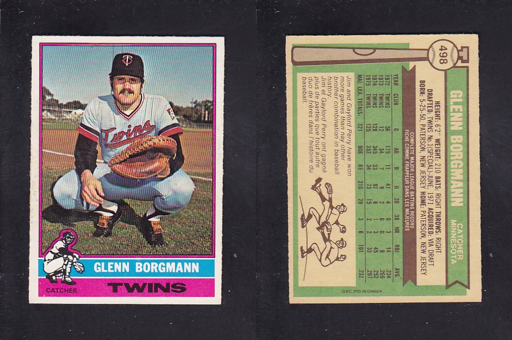 1976 O-PEE-CHEE BASEBALL CARD #498 G. BORGMAN photo