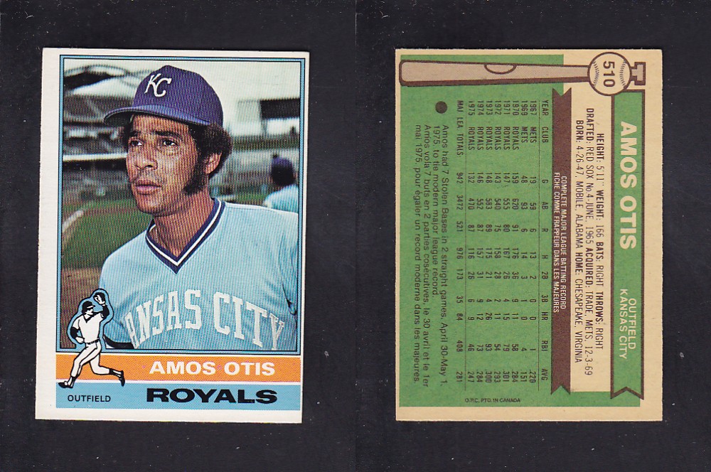 1976 O-PEE-CHEE BASEBALL CARD #510 A. OTIS photo