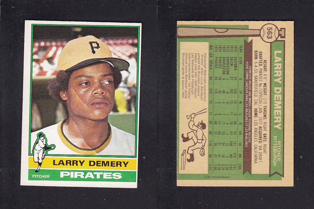 1976 O-PEE-CHEE BASEBALL CARD #563 L. DEMERY photo 1976 O-PEE-CHEE BASEBALL CARD #563 L. DEMERY photo