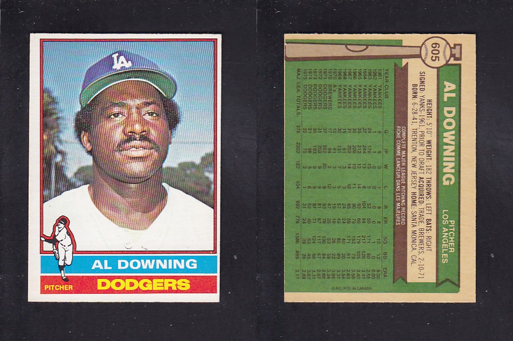 1976 O-PEE-CHEE BASEBALL CARD #605 A. DOWNING photo