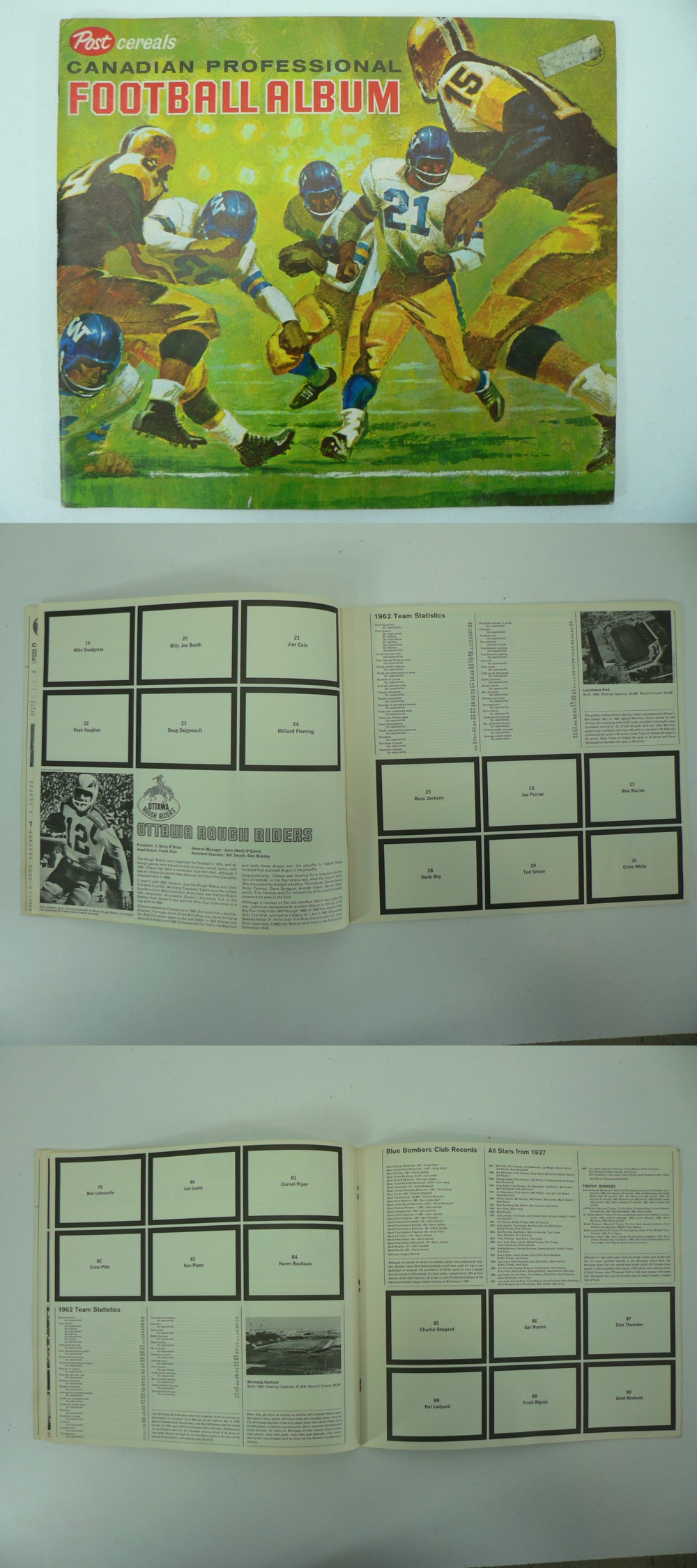 1963 CFL POST FOOTBALL CARD EMPTY ALBUM photo 1963 CFL POST FOOTBALL CARD EMPTY ALBUM photo