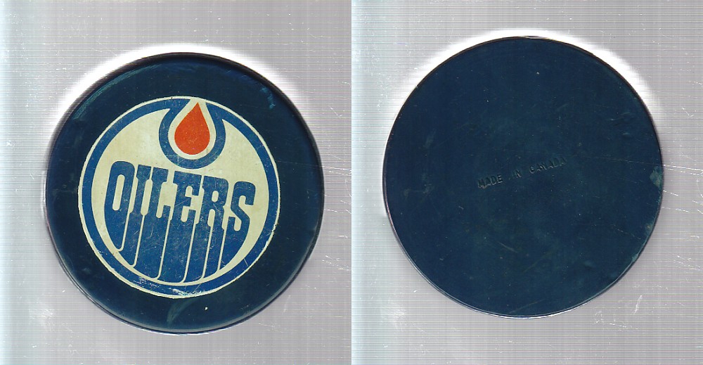 1972 WHA BILTRITE EDMONTON OILERS PUCK photo 1972 WHA BILTRITE EDMONTON OILERS PUCK photo