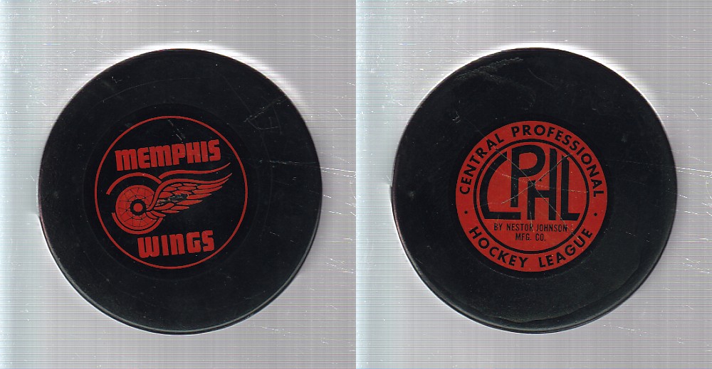 1963-65 NESTER CPHL MEMPHIS WINGS GAME PUCK photo 1963-65 NESTER CPHL MEMPHIS WINGS GAME PUCK photo