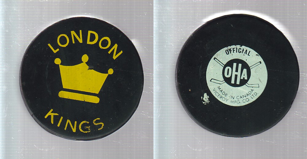 1970-74 VICEROY V2 LONDON KINGS GAME PUCK photo 1970-74 VICEROY V2 LONDON KINGS GAME PUCK photo