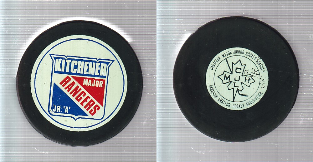 1974-80 VICEROY V3 KITCHENER RANGERS GAME PUCK photo 1974-80 VICEROY V3 KITCHENER RANGERS GAME PUCK photo