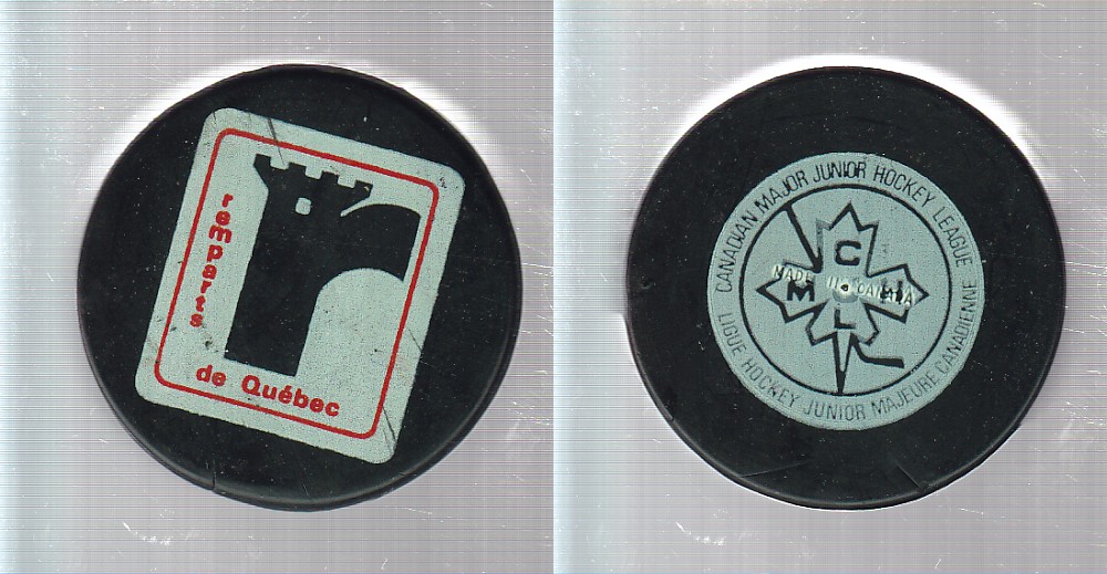 1973-80 BILTRITE B2 QUEBEC REMPARTS GAME PUCK photo 1973-80 BILTRITE B2 QUEBEC REMPARTS GAME PUCK photo