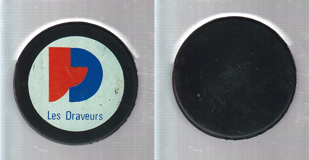 1970-74 BILTRITE TROIS-RIVIERES DRAVEURS GAME PUCK photo 1970-74 BILTRITE TROIS-RIVIERES DRAVEURS GAME PUCK photo