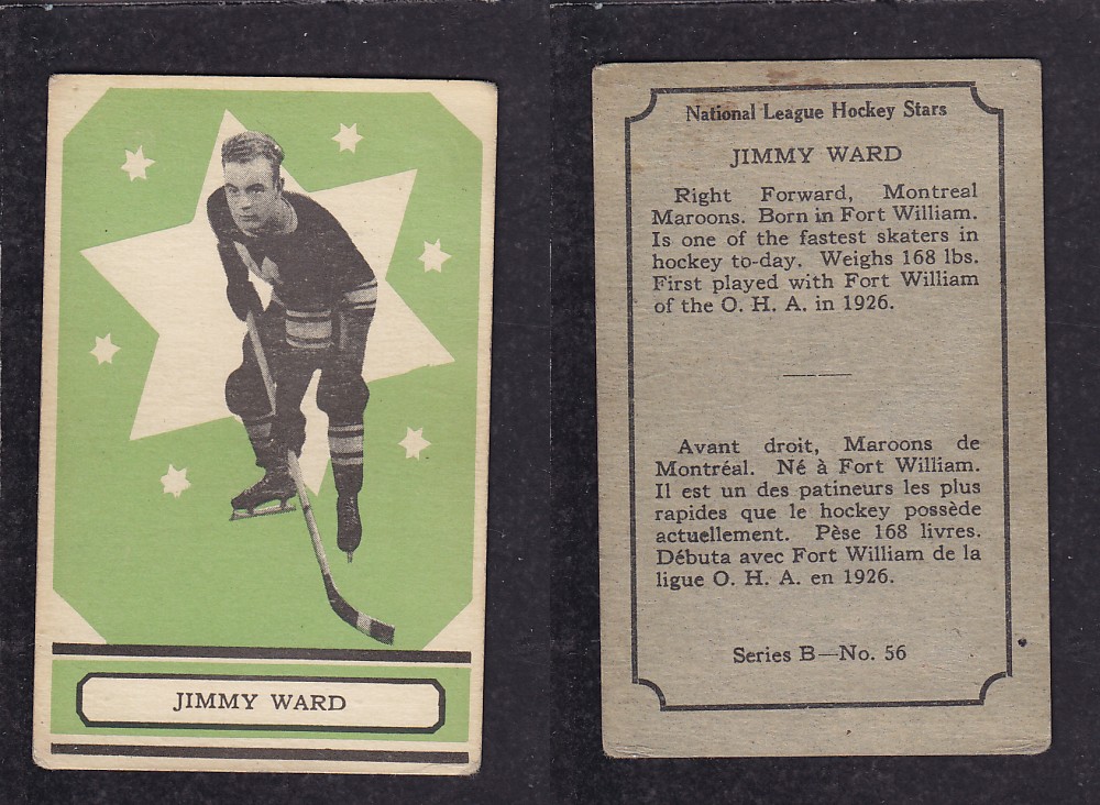 1933-34 O-PEE-CHEE HOCKEY CARD #56 J. WARD photo 1933-34 O-PEE-CHEE HOCKEY CARD #56 J. WARD photo