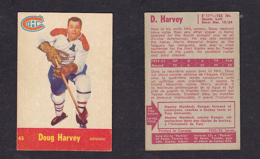 1955-56 PACK HURTS HOCKEY CARD #45 D. HARVEY photo 1955-56 PACK HURTS HOCKEY CARD #45 D. HARVEY photo