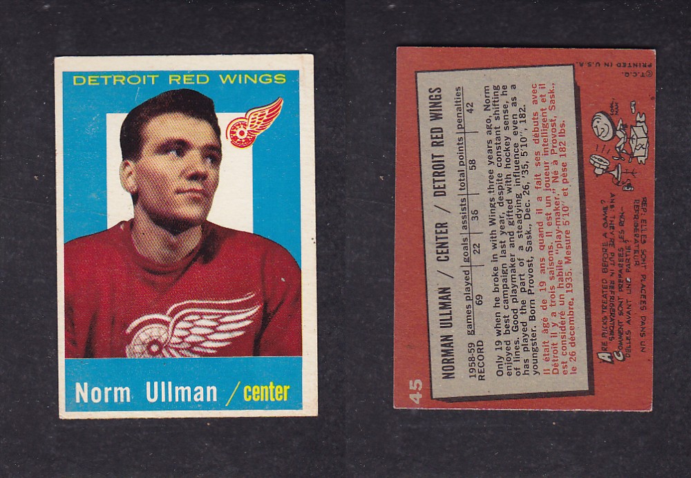1959-60 TOPPS HOCKEY CARD #45 N. ULLMAN photo 1959-60 TOPPS HOCKEY CARD #45 N. ULLMAN photo