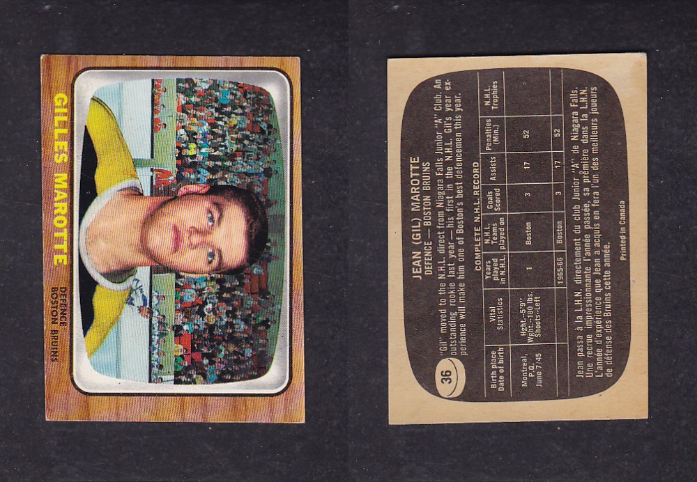 1966-67 TOPPS HOCKEY CARD #36 G. MAROTTE photo 1966-67 TOPPS HOCKEY CARD #36 G. MAROTTE photo