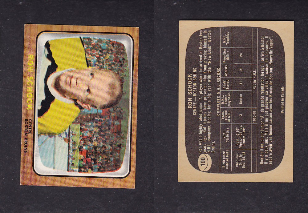 1966-67 TOPPS HOCKEY CARD #100 R. SCHOCK photo 1966-67 TOPPS HOCKEY CARD #100 R. SCHOCK photo
