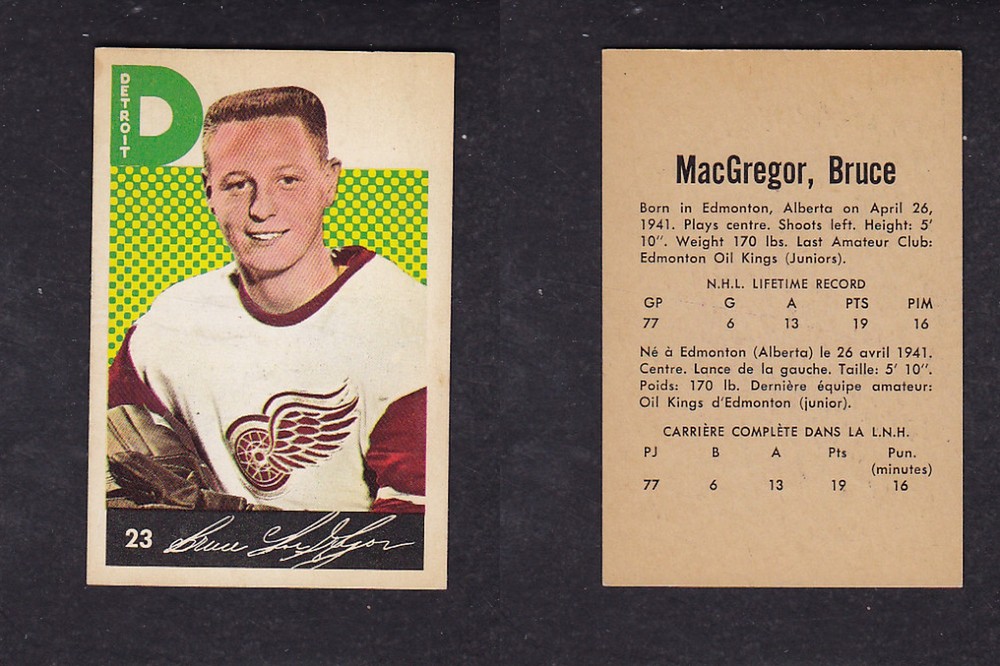 1962-63 PARKHURST HOCKEY CARD #23 B. MacGREGOR photo 1962-63 PARKHURST HOCKEY CARD #23 B. MacGREGOR photo