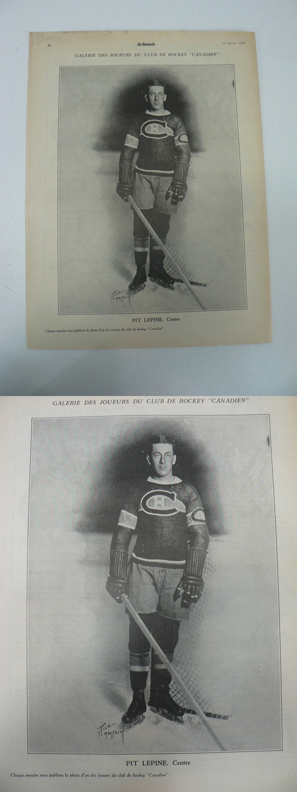 1928-29 LE SAMEDI MONTREAL CANADIENS NHL PHOTO P. LEPINE photo 1928-29 LE SAMEDI MONTREAL CANADIENS NHL PHOTO P. LEPINE photo