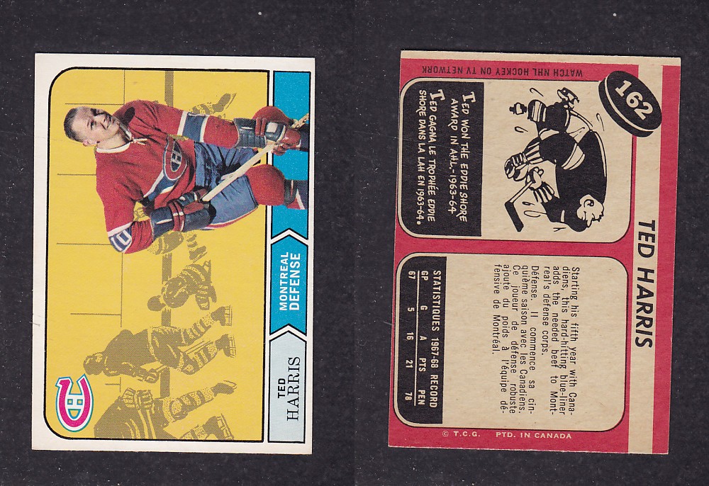 1968-69 O-PEE-CHEE HOCKEY CARD #162 T. HARRIS photo 1968-69 O-PEE-CHEE HOCKEY CARD #162 T. HARRIS photo