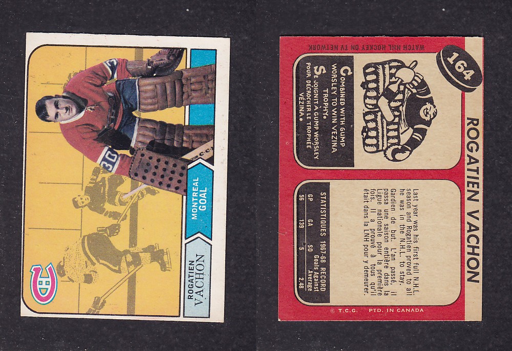 1968-69 O-PEE-CHEE HOCKEY CARD #164 R. VACHON photo 1968-69 O-PEE-CHEE HOCKEY CARD #164 R. VACHON photo
