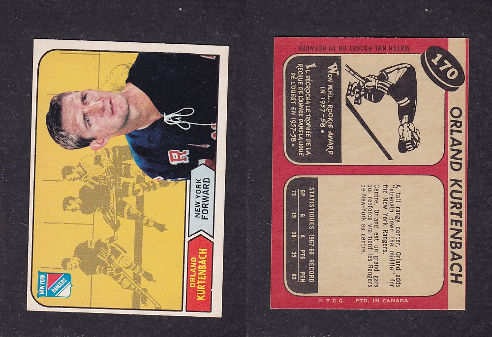 1968-69 O-PEE-CHEE HOCKEY CARD #170 O. KURTENBACH photo 1968-69 O-PEE-CHEE HOCKEY CARD #170 O. KURTENBACH photo