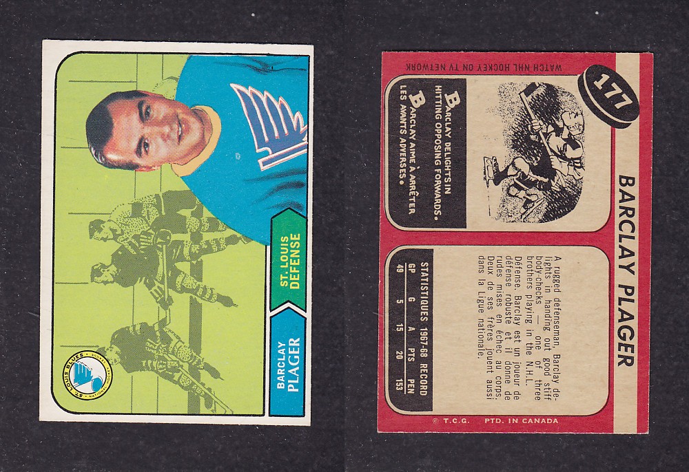 1968-69 O-PEE-CHEE HOCKEY CARD #177 B. PLAGER photo 1968-69 O-PEE-CHEE HOCKEY CARD #177 B. PLAGER photo