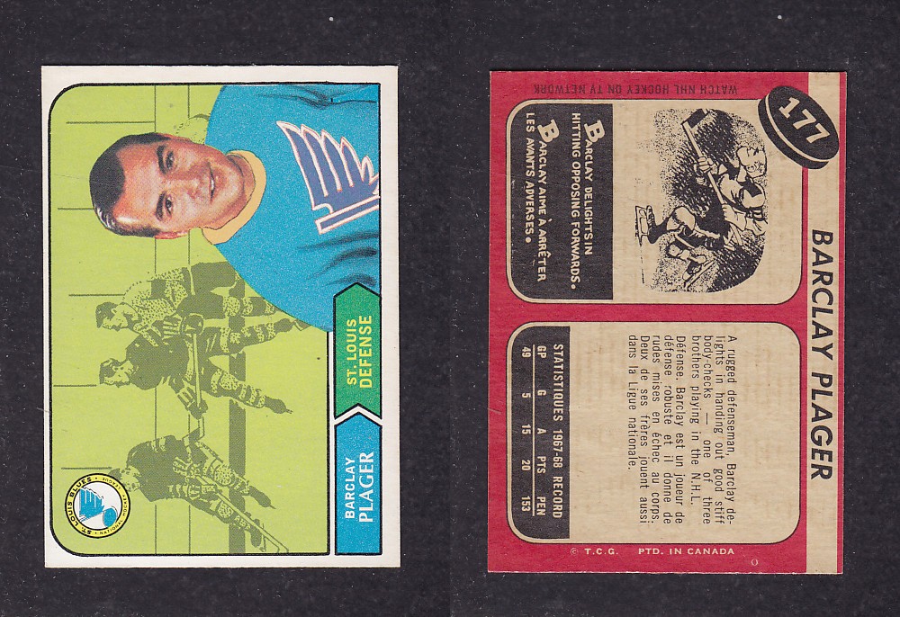 1968-69 O-PEE-CHEE HOCKEY CARD #177 B. PLAGER photo 1968-69 O-PEE-CHEE HOCKEY CARD #177 B. PLAGER photo