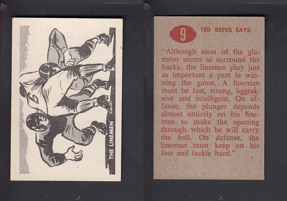 1952 CFL PARKHURST FOOTBALL CARD #9 THE LINEMEN photo 1952 CFL PARKHURST FOOTBALL CARD #9 THE LINEMEN photo