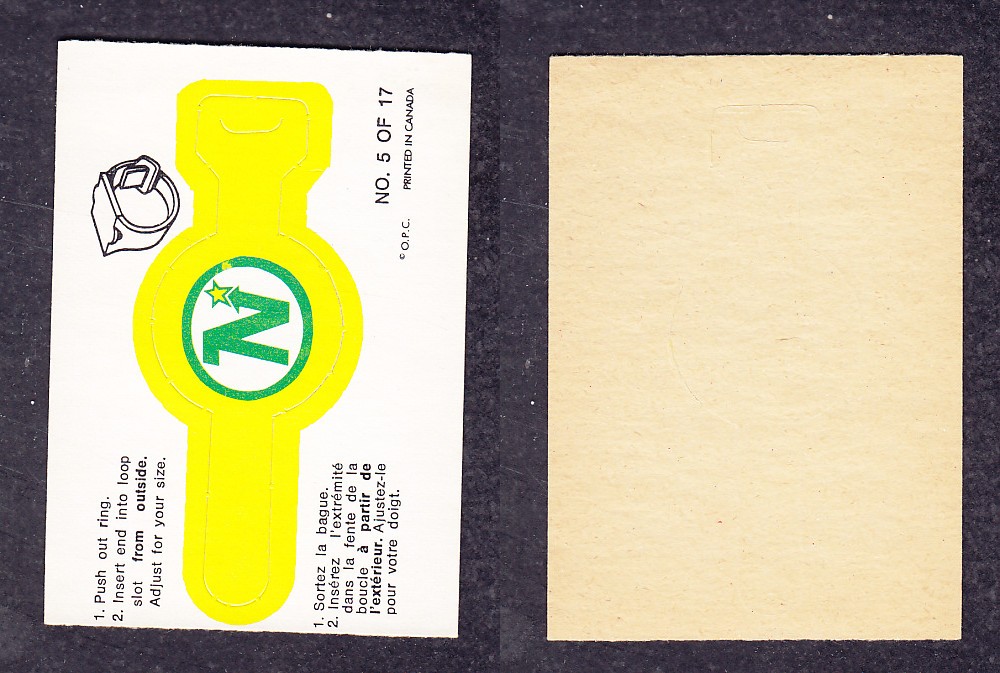 1973-74 O-PEE-CHEE TEAM RINGS #5 MINNESOTA NORTH STARS photo 1973-74 O-PEE-CHEE TEAM RINGS #5 MINNESOTA NORTH STARS photo