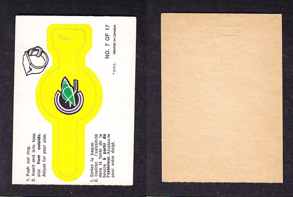 1973-74 O-PEE-CHEE TEAM RINGS #7 OAKLAND SEALS photo 1973-74 O-PEE-CHEE TEAM RINGS #7 OAKLAND SEALS photo