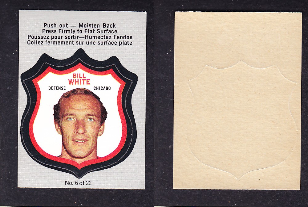 1972-73 O-PEE-CHEE PLAYER CRESTS #6 B. WHITE photo 1972-73 O-PEE-CHEE PLAYER CRESTS #6 B. WHITE photo