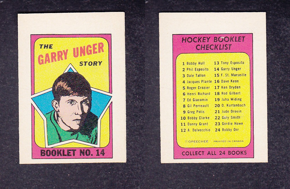 1971-72 O-PEE-CHEE STORY BOOKLET ENGLISH #14 G. UNGER photo