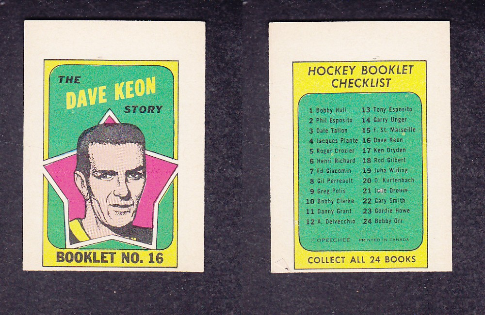 1971-72 O-PEE-CHEE STORY BOOKLET ENGLISH #16 D. KEON photo