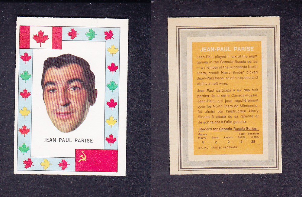 1972 O-PEE-CHEE TEAM CANADA J-P PARISE photo