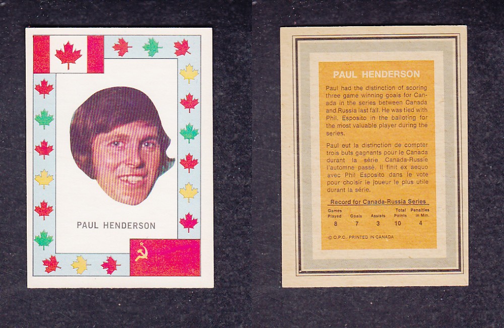 1972 O-PEE-CHEE TEAM CANADA P. HENDERSON photo