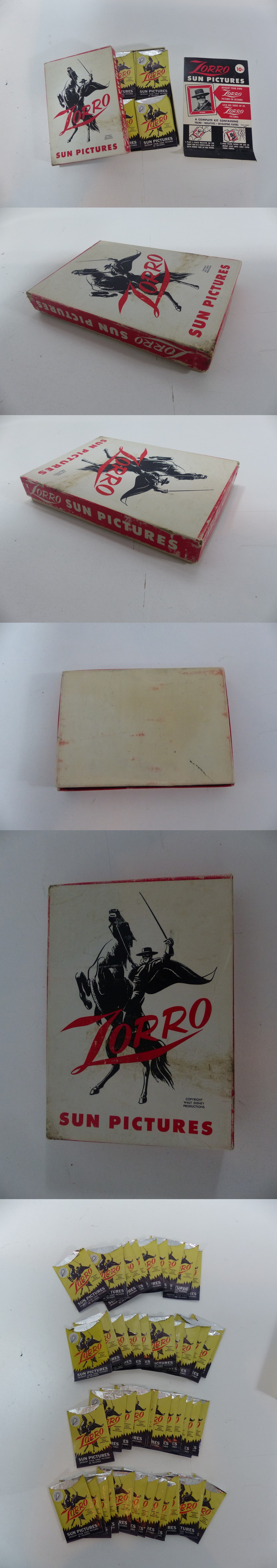 1950'S SUN PICTURES ZORRO CARD WAX PACK BOX 46/48 photo 1950'S SUN PICTURES ZORRO CARD WAX PACK BOX 46/48 photo