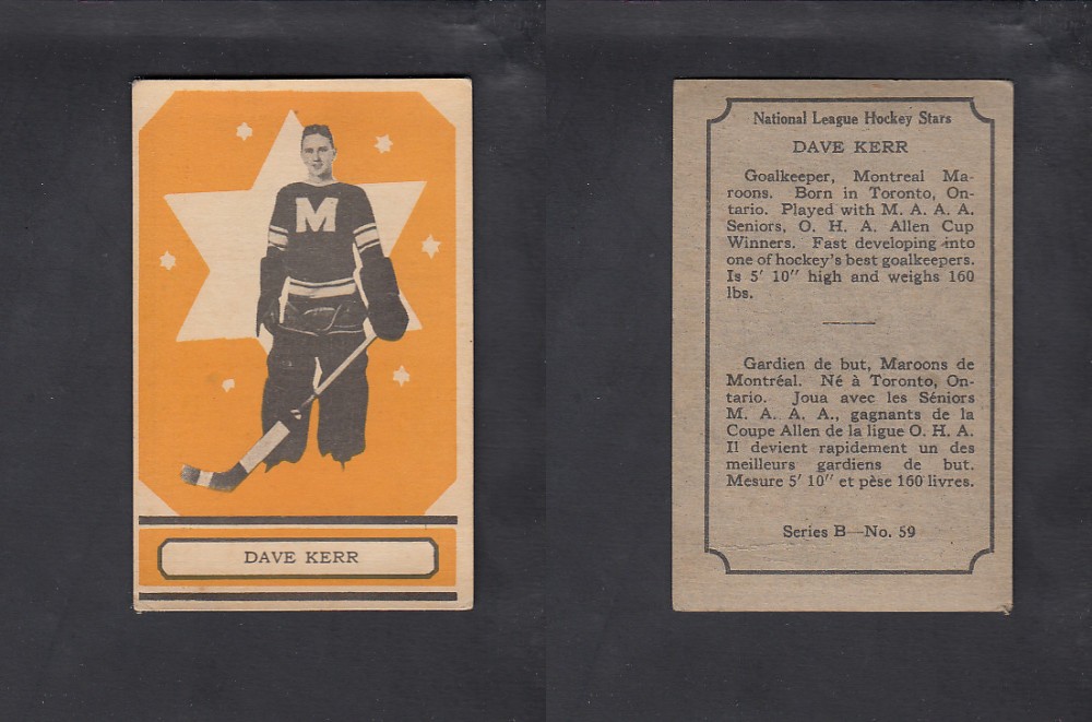 1933-34 O-PEE-CHEE HOCKEY CARD #59 D.KEER photo 1933-34 O-PEE-CHEE HOCKEY CARD #59 D.KEER photo