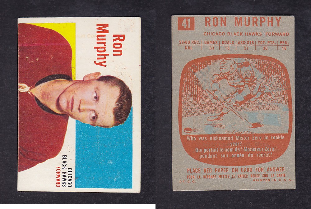 1960-61 TOPPS HOCKEY CARD #41 R. MURPHY photo
