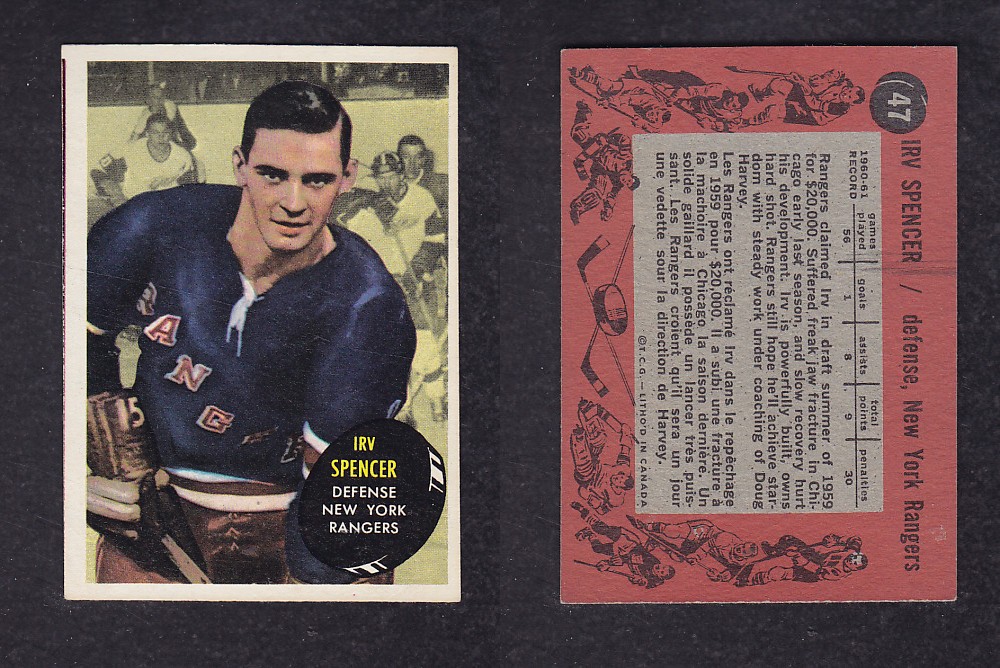 1961-62 TOPPS HOCKEY CARD #47 I. SPENCER photo 1961-62 TOPPS HOCKEY CARD #47 I. SPENCER photo