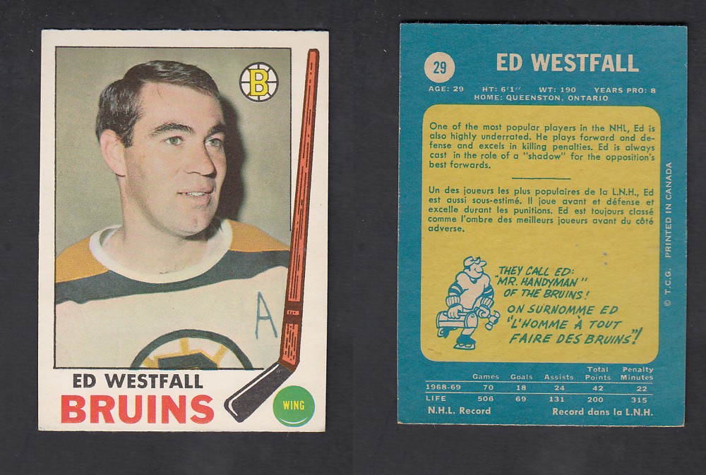 1969-70 O-PEE-CHEE HOCKEY CARD #29 E. WESTFALL photo