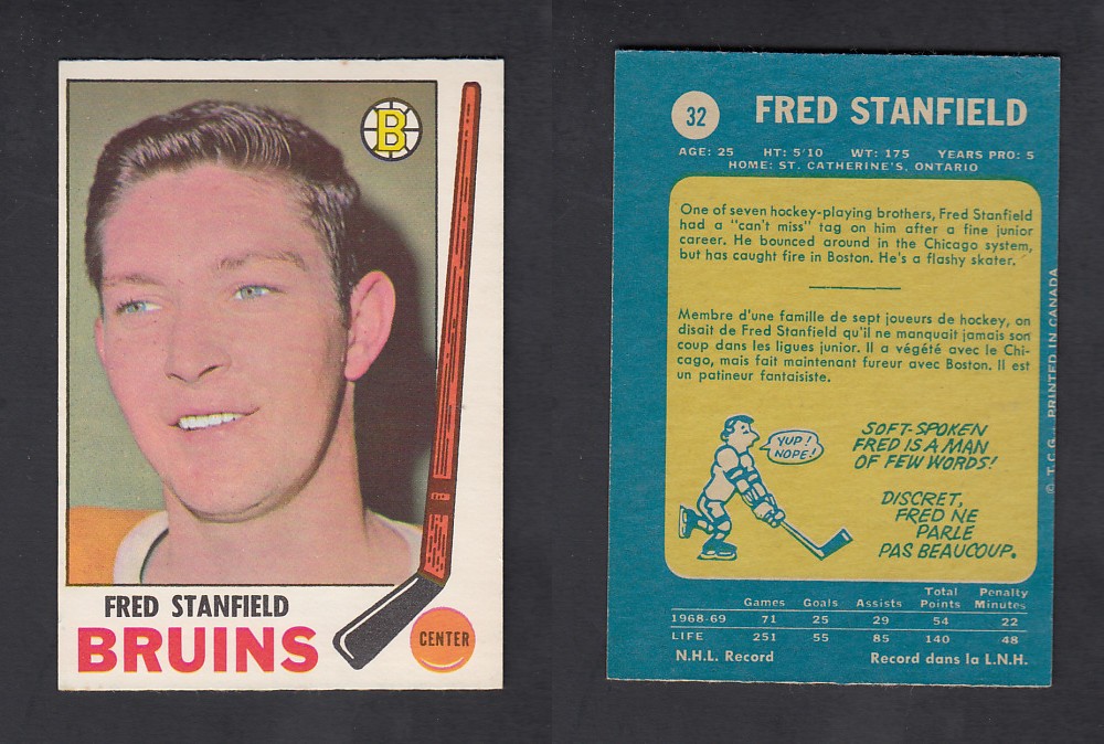 1969-70 O-PEE-CHEE HOCKEY CARD #32 F. STANFIELD photo 1969-70 O-PEE-CHEE HOCKEY CARD #32 F. STANFIELD photo