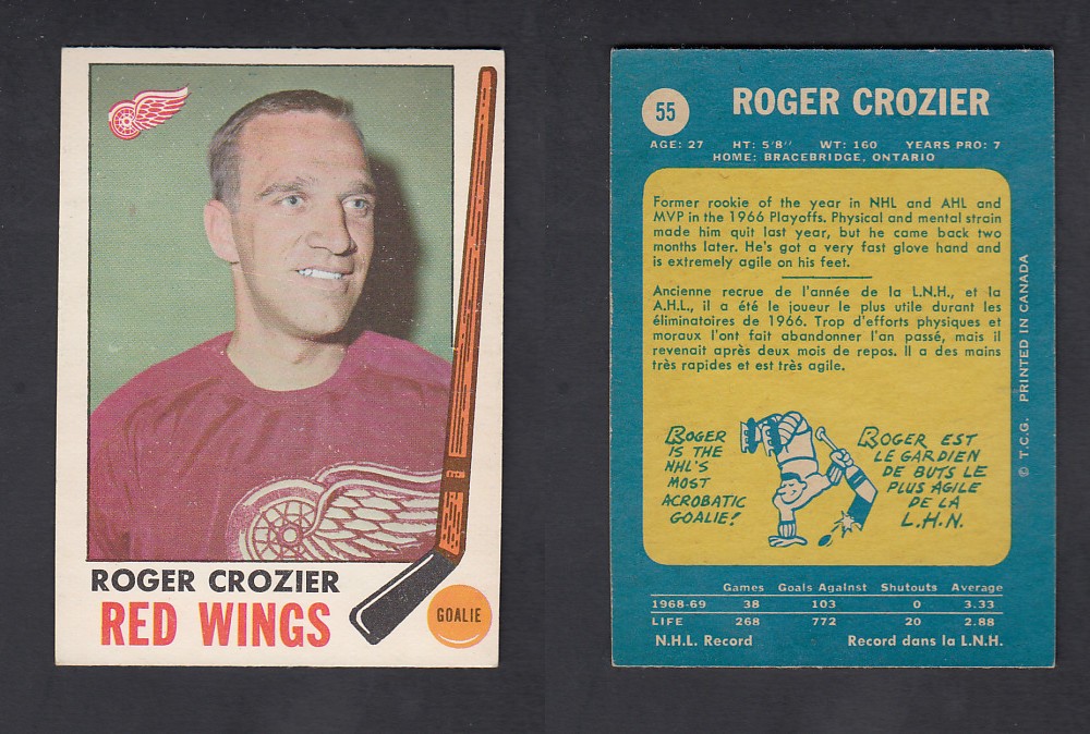 1969-70 O-PEE-CHEE HOCKEY CARD #55 R. CROZIER photo