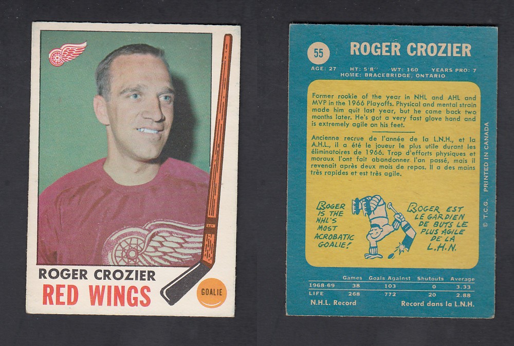 1969-70 O-PEE-CHEE HOCKEY CARD #55 R. CROZIER photo 1969-70 O-PEE-CHEE HOCKEY CARD #55 R. CROZIER photo
